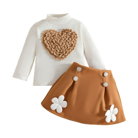 Hessimy Baby Girl Clothes Ribbed Ruffle Sleeve Romper   Floral Pants   Headband Cute Baby Girl Outfit 3pcs (Brown,2-3 Years)