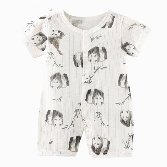 Hessimy Newborn Baby Jumpsuit Rompers short Sleeve Onesies Outwear Outfits bodysuit unisex pattern fruit (Black,0-6 Months)