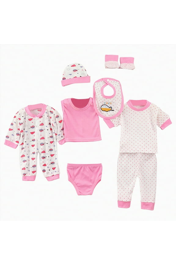 Essentials Must-Have Clothes for Baby Girl Boy Outfits, toddler pajamas, preemie baby girl clothes, baby sleepers baby girl gifts (Pink,0-3 Months)