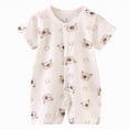 thumbnail image 1 of Hessimy Newborn Infant Baby Boy Outfits Ruffle Bubble Romper Sweatshirt Long Sleeve Bodysuit T-Shirt Fall Clothes,Breathable(Khaki,18-24 Months), 1 of 4