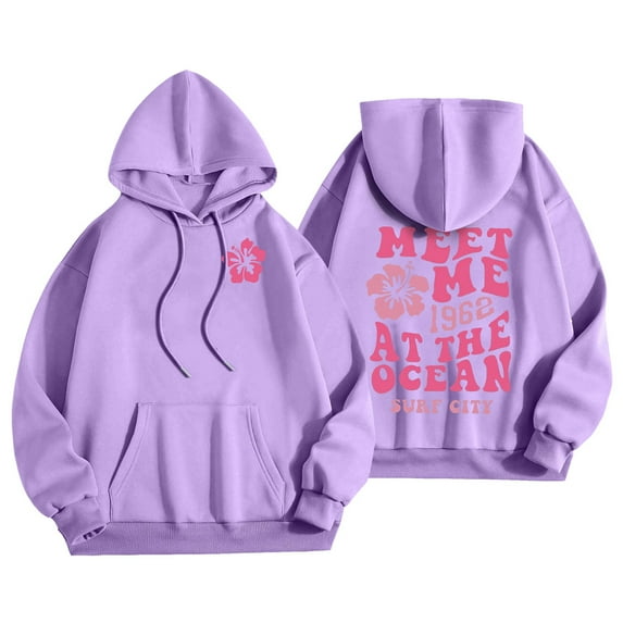 Hessimy Oversized Hoodies for Women 2024 Fall Clothes Teen Girls Preppy Graphic Sweatshirts Cute Letter Printed Pullover Top(Z04-Purple,XXL)