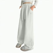 HESSIMY Pants For Juniors Teen Girls Comfy Lounge Joggers Straight Leg High Waisted Joggers Sweat Pants Sweatpants Teens Ladies Straight Denim Pants (Light Gray,8-9 Years)