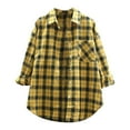 Hessimy Plaid Flannel Shirts for Women Oversized Button Down Long