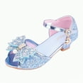 thumbnail image 1 of Hessimy Princess Shoes Girls Heels Princess Dress up Shoes Little Girl Dress Shoes Cinderella Shoes for Girls with Diamond Shiny Sandals Princess Shoe sandals school (Blue,1), 1 of 4