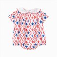 thumbnail image 1 of Hessimy Romper and Ruffle Bodysuit Dress Organic Cotton for Infant Baby and Toddler Girls,Adorable(Red, 1 of 7