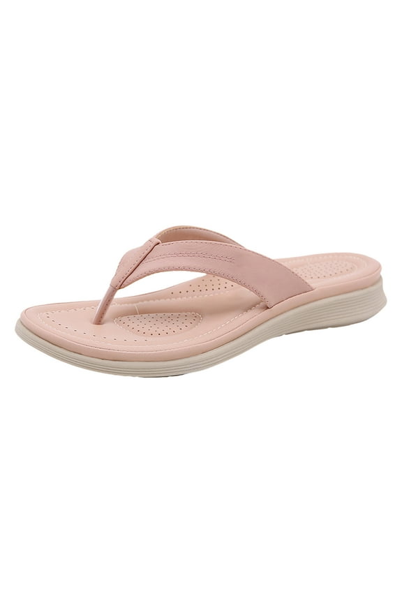 Sandals for Women Casual Summer Women Flats Flip Flops Non-Slip Causal Open Toe Comfortable Shoes Roman Sandals Flat Sandal(Pink,37)