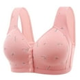 thumbnail image 1 of Hessimy Senior Women Daisy Bras Plus Size Front Closure Bras T-Shirt Bras Comforable Wireless Bra Breastfeeding Bras(Watermelon Red,36), 1 of 2