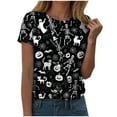thumbnail image 1 of Hessimy Skeleton Shirt women's Halloween Skeleton Tshirt Funny Skull Graphic Tees Casual Fall Short Sleeve Tops(White,L), 1 of 6
