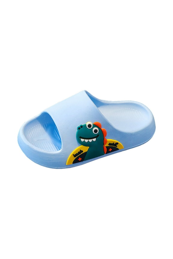 Slides Boys Girls Flip Flops Slip On Beach Sandals Youth Pool Shower Shoes Summer Slippers Beach Pool Shoes indoor slippers(Sky Blue,9)