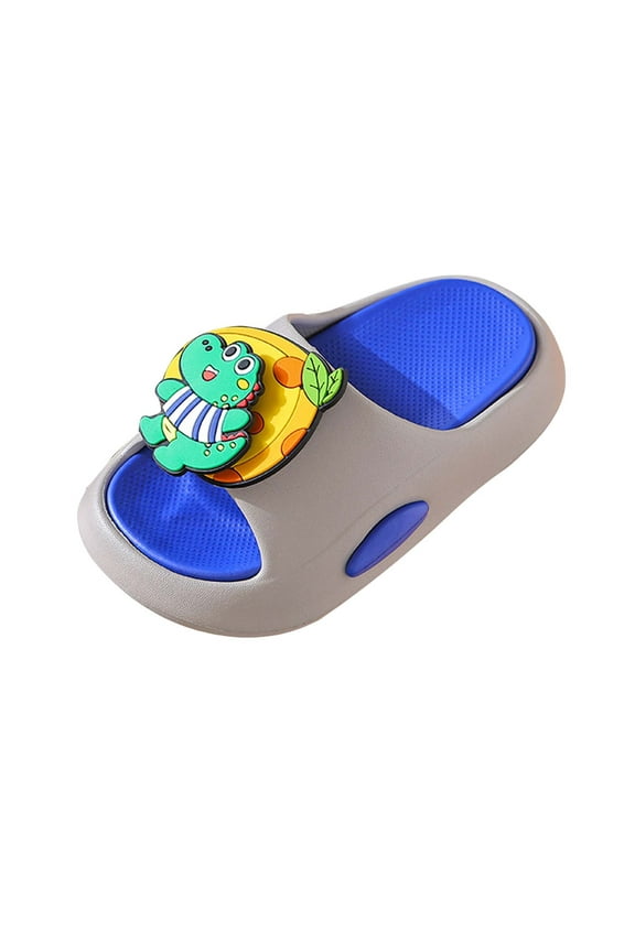 Slides Boys Girls Toddlers Cloud Shower Slippers Cute Cartoon Open Toe Sandals Cushioned Thick Sole Beach Pool Shoes baby slippers(Blue,13)