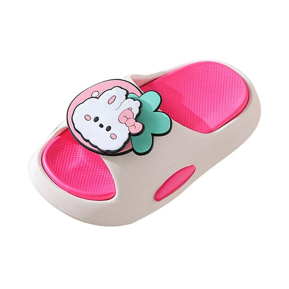 Hessimy Slides Boys Girls Toddlers Cloud Shower Slippers Cute Cartoon Open Toe Sandals Cushioned Thick Sole Beach Pool Shoes baby slippers(Red,13)