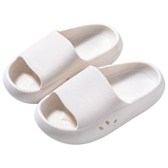 Hessimy Slides For Kids Toddler Little Girls Boy Dress Sandals Summer Shower Bathroom Pool Sandals Non-Slip Beach Slippers Shoes Pool Showe(White,13)