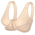 thumbnail image 1 of Hessimy Womens Daisy Bra Front Closure Sports Bras Beauty Back Full Coverage Comfor Easy Close Bra Front Buckle Corset(Beige,40), 1 of 7