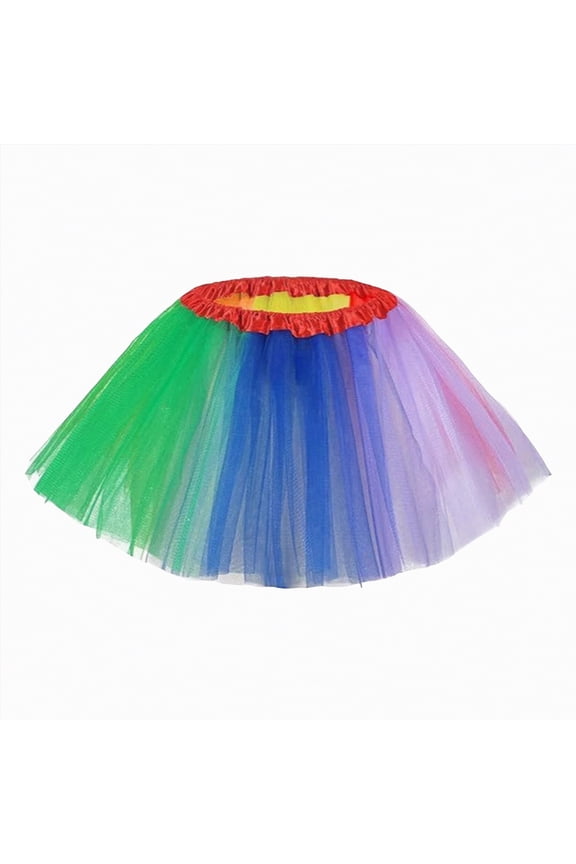Solid More Layer Mesh Half Skirt for Women Carnival Stage Performance Tutu Party Festival Celebration Costume(Multicolour,40)