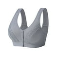 thumbnail image 1 of Hessimy Sports Bras for Women Front Close Button Cotton Bra Comfy No Wire Buckle Underwear Casual Sexy Breathable Lingerie(Grey,E), 1 of 2
