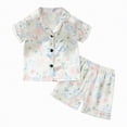 thumbnail image 1 of Hessimy Girls Pajamas for Kids Summer Pjs for Girl Pajama Sets 2Pcs Short Sleeve Top Sleepwear for Teen 1-12(Light Blue,18-24 Months), 1 of 7