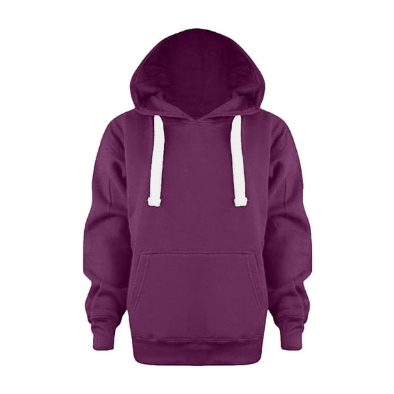 Hessimy Sweatshirt Color Solid Jackets Long Hoodie Top Sleeve Up Girls Kids Boys Coat&jacket(Z08-Purple,G17-8 Years)