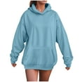thumbnail image 1 of Hessimy Hoodies For Women Drawstring Cute Hoodies Fall Jacket Oversized Casual Sweatshirts With Pocket Essentials Hoodie Pullover Women Blouses sweatshirts for teen girls(A57-Light Blue,XXL), 1 of 1