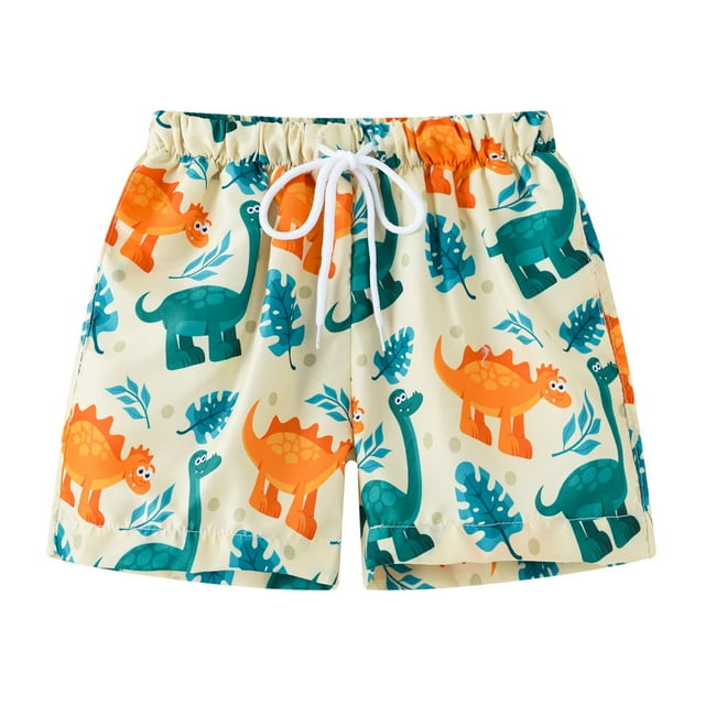 Hessimy Swim Trunks Boys for 5-16 Years Compression Liner Swimsuit Shorts Swimwear Boxer Bathing Suit(White,7-8 Years)
