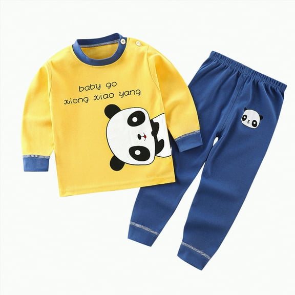 Hessimy Toddler Baby Boy Fall Winter Clothes Long Sleeve Sweatshirt Pants Sweatsuit Set Outfit Toddler Pajamas Sleepwear Baby Long Outfit Girl (P,18-24 Months)