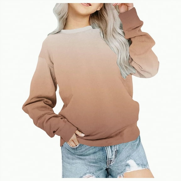 Hessimy Toddler Baby Boy Girl Hoodies Long Sleeve Hooded Jacket Casual Fall Clothes Hoodie For Teen Girls pullover essentials solid colour (Khaki,3-4 Years)