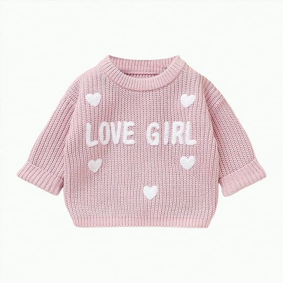 Hessimy Toddler Baby Boy Knit Sweater Big/Lil Bro Embroidery Sweater 3m 6m 9m 12m 18m Onesie Brother Matching Outfit Warm Winter Clothes Outerwear School Uniforms (Pink,12-18 Months)