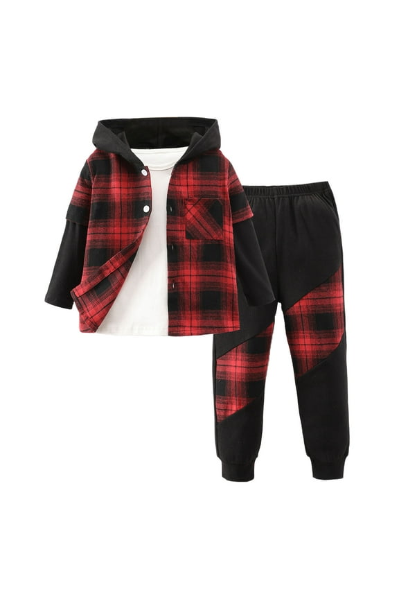 Toddler Baby Boy Sweatshirt Outfit Mamas Little Man Long Sleeve Shirt Jogger Pants Fall Outfits Winter Clothes Set Cozy Winter Outfits For Little Gents (Red,4-5 Years)