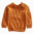 thumbnail image 1 of Hessimy Toddler Baby Girl Boy Knit Football Sweater Long Sleeve Pumpkin Sweasthirt Fall Winter Clothes Football Outfit Button Cardign Pullover Knit Outerwear (Orange,4-5 Years), 1 of 4