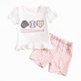 thumbnail image 1 of Hessimy Toddler Baby Girl Clothes for 2t 3t Girls Cute Summer Short Sleeve T-Shirt Tops Shorts Clothes Sets Baby Girl Outfits,Toddler Sizes(Pink,18-24 Months), 1 of 7