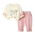 thumbnail image 1 of Hessimy Toddler Baby Girl Clothes Long Sleeve Crewneck Sweatshirt With Pants Spring Fall Winter Outfits 3 6 12 18 24 Months (Pink,12-18 Months), 1 of 6