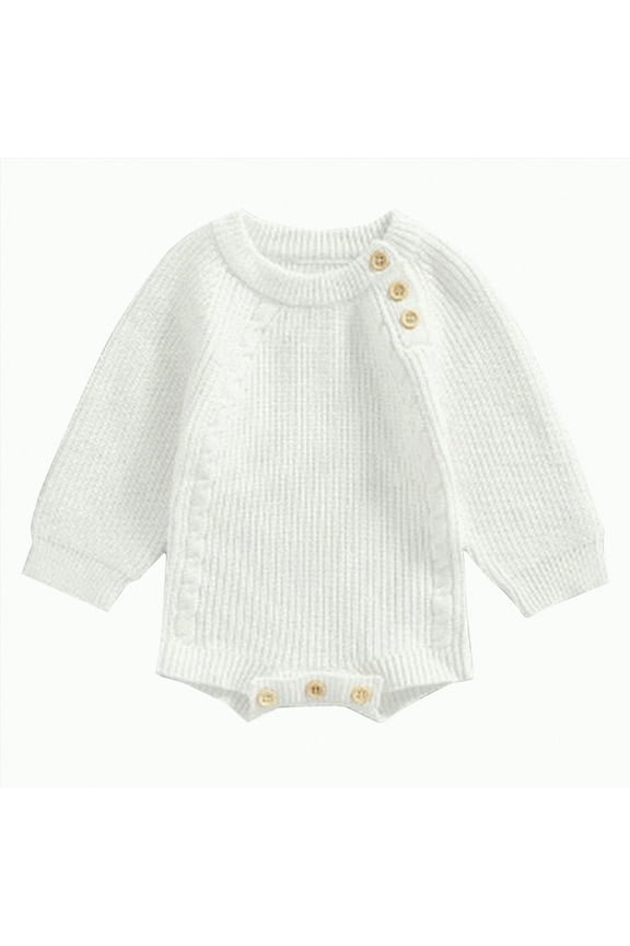 Toddler Baby Girl Long Sleeve Knit Sweater Little Sister Letter Embroidery Round Neck Pullover Fall Winter Tops Button Cardign Pullover Knit Outerwear (White,9-12 Months)