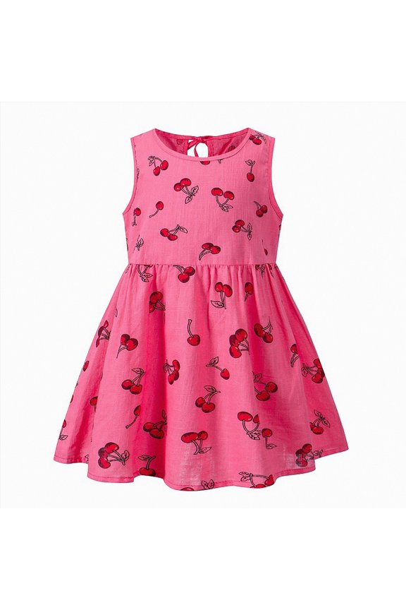 Toddler Baby Girl Plaid Heart Embroidery Short Puff Sleeve Smocked Dress(Watermelon Red,5-6 Years)