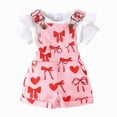 thumbnail image 1 of Hessimy Toddler Baby Girl Short Sleeve Shirt & Casual Shorts Set Summer Outfits 1-10 Years Clothes,Breathable(White,0-3 Months), 1 of 7