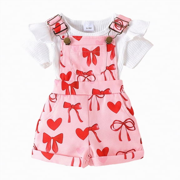Hessimy Toddler Baby Girl Short Sleeve Shirt & Casual Shorts Set Summer Outfits 1-10 Years Clothes,Breathable(White,12-18 Months)
