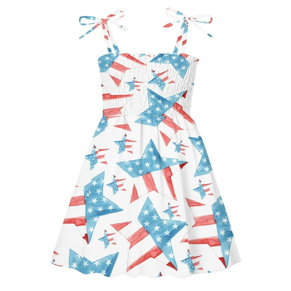 Hessimy Toddler Baby Girl Summer Dress Sleeveless Boho Sundress Cute Print Casual Spaghetti Strap Beach Hawaiian Dresses(Z01-White,130)