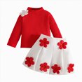 thumbnail image 1 of Hessimy Toddler Baby Girls Girls Fall Winter 2pcs Set Solid Color Crewneck Hooded Sweatshirt & Joggers Pants Fall Outfits Set Toddler Girl Outfits (Red,18-24 Months), 1 of 9