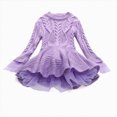 thumbnail image 1 of Hessimy Toddler Baby Girls Outfit Fall Winter Warm Long Sleeve Letter Embroidery Pullover Knit Sweater Knitwear Tops Button Cardign Pullover Knit Lightweight (Purple,3-4 Years), 1 of 4