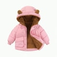 thumbnail image 1 of Hessimy Toddler Baby Winter Coat Boys Girls Winter Bear Ears Hooded Coat Jacket Thick Warm Outerwear Clothes Outfits for Kids cute winter coat Multi-Pocket Polar fleece lining (Pink,3-4 Years), 1 of 3