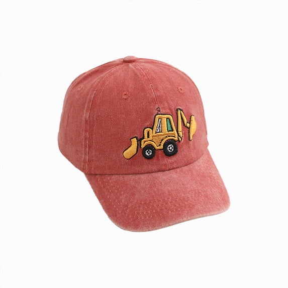 Hessimy Toddler Baseball Hat Kids Boys Girls Adjustable Print Dino Baseball Cap Sun Hats(Watermelon RedOne Size)