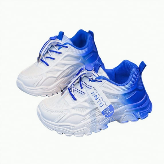Hessimy Toddler & Big Kids Knit Cage Sneakers Kids Shoes Baby Shoes Unisex Child Outdoor Athletic Sneaker Running Shoes Back To School Sport Shoes (Blue,4)