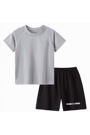 Toddler Boy Back To School Outfits First Day of Preschool T-Shirt Top Shorts Sets Kindergarten Outfit(Grey,10-11 Years)