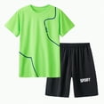 thumbnail image 1 of Hessimy Toddler Boy Clothes Summer Outfits Short Sleeve T-Shirt Shorts Set Summer Clothes Set（Green,12-13), 1 of 4
