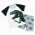 thumbnail image 1 of Hessimy Toddler Boy Clothes for Cute Summer Short Sleeve T-Shirt Tops Shorts Clothes Sets（White,5-6 Years), 1 of 7