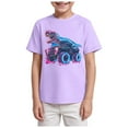 thumbnail image 1 of Hessimy Toddler Boy Cotton Summer Short Sleeve T-Shirt,Breathable Tee(Light Purple,9-10 Years), 1 of 4