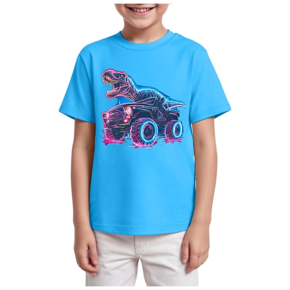 Hessimy Toddler Boy Cotton Summer Short Sleeve T-Shirt,Breathable Tee(Sky Blue,9-10 Years)