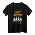 thumbnail image 1 of Hessimy Toddler Boy Girl Pumpkin Face Spooky Halloween T-Shirt Short Sleeve Kids Fun Tops（Black，8-9 Years）, 1 of 4