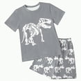 thumbnail image 1 of Hessimy Toddler Boy Short Sets Summer Dinosaur Outfits Short Sleeve Tops and Elastic Waist Shorts Matching Set（Grey,9-10Years), 1 of 4