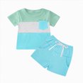 thumbnail image 1 of Hessimy Toddler Boy Short Sleeve Top and Shorts 2 Piece Outfit,Skin Friendly（Light Green,6-12 Months), 1 of 3