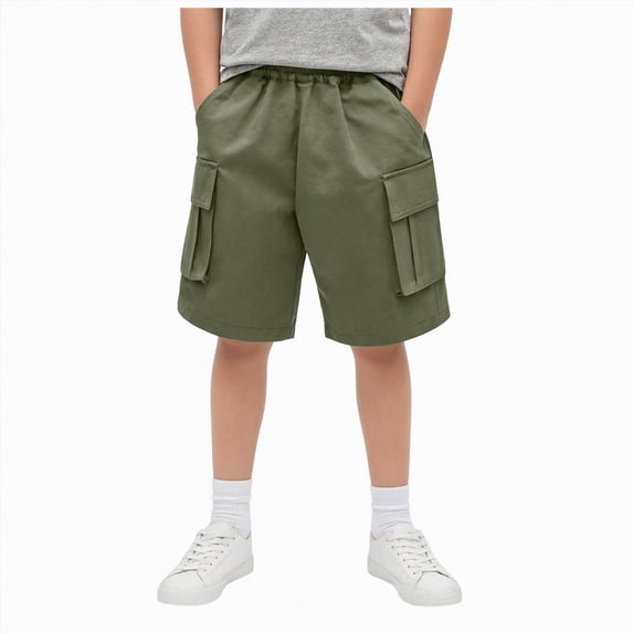 Hessimy Toddler Boy Shorts Boys Cotton Shorts Soft Casual Elastic Waist with Pockets Drawstring Kids Summer Clothes(AG,4-5 Years)