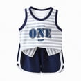 thumbnail image 1 of Hessimy Toddler Boy Summer Clothes Dinosaur T-Shirt and Shorts Outfits,Dinosaur Print(Dark Blue,3-4 Years), 1 of 6